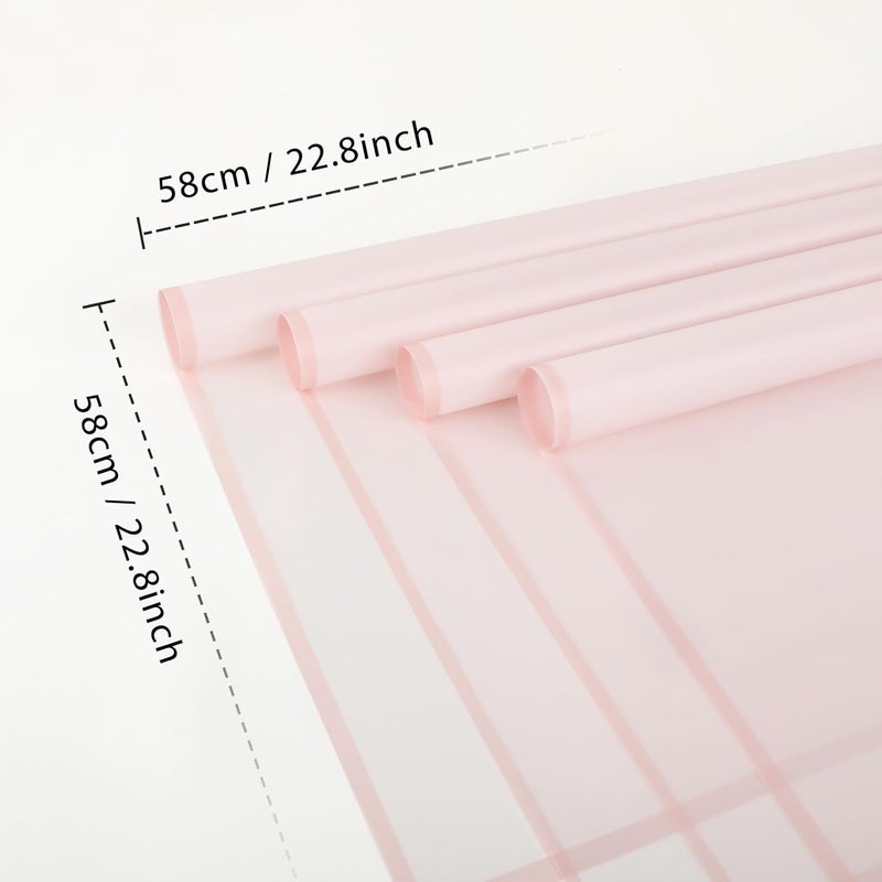 FUHITIM 20 Sheets Flower Wrapping Paper - Waterproof Floral Bouquet Packaging Paper for DIY Crafts，Florist Supplies Packaging Paper for Wedding Birthday Gift (Translucent Light Pink) - Image 2